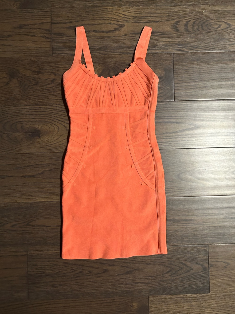 Marciano Coral Pleated Bodycon Mini Dress